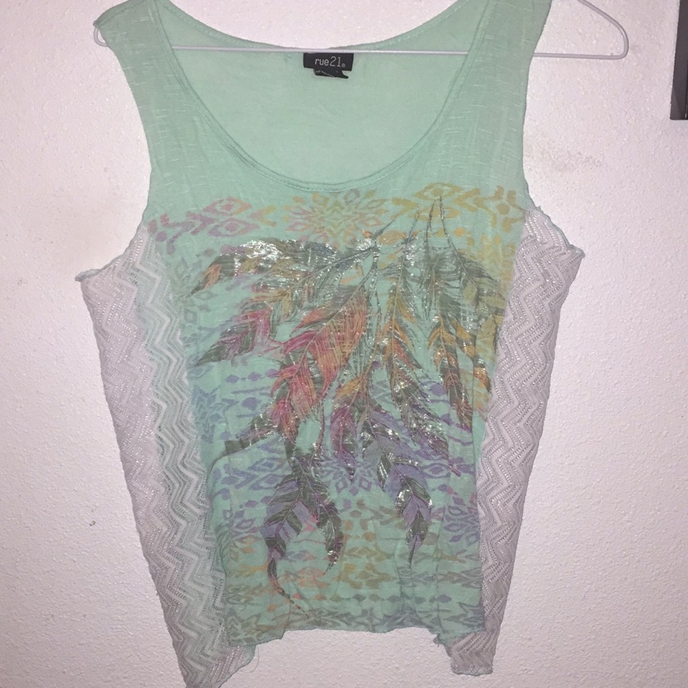 Tank top with lace on sides